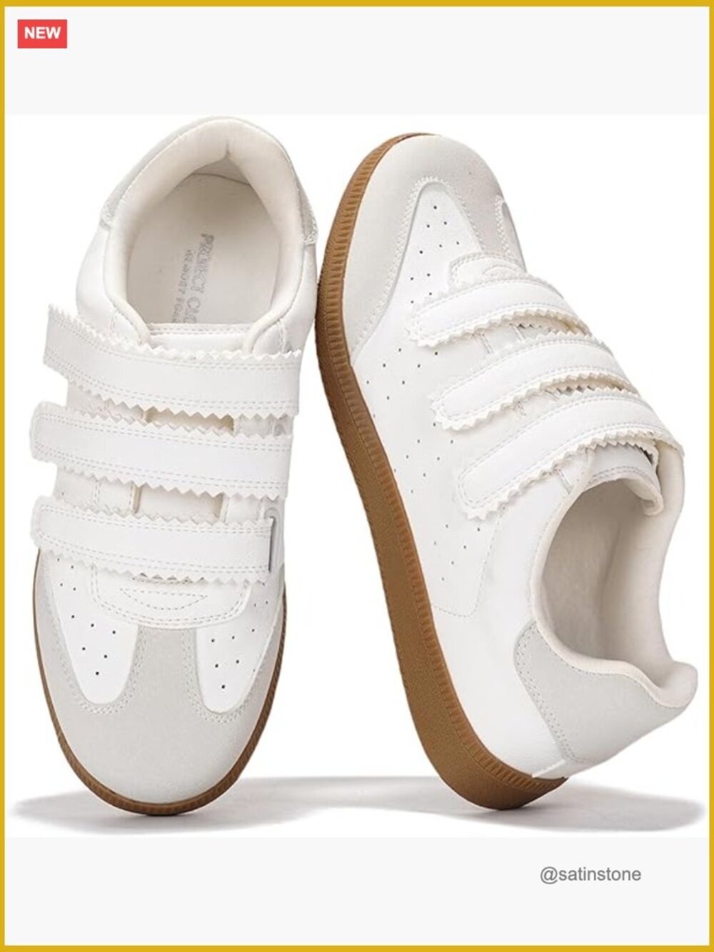 Women's Fashion Sneakers - Memory Foam Cushioned Non-Slip Hook & Loop Closure - Picture 1 of 6